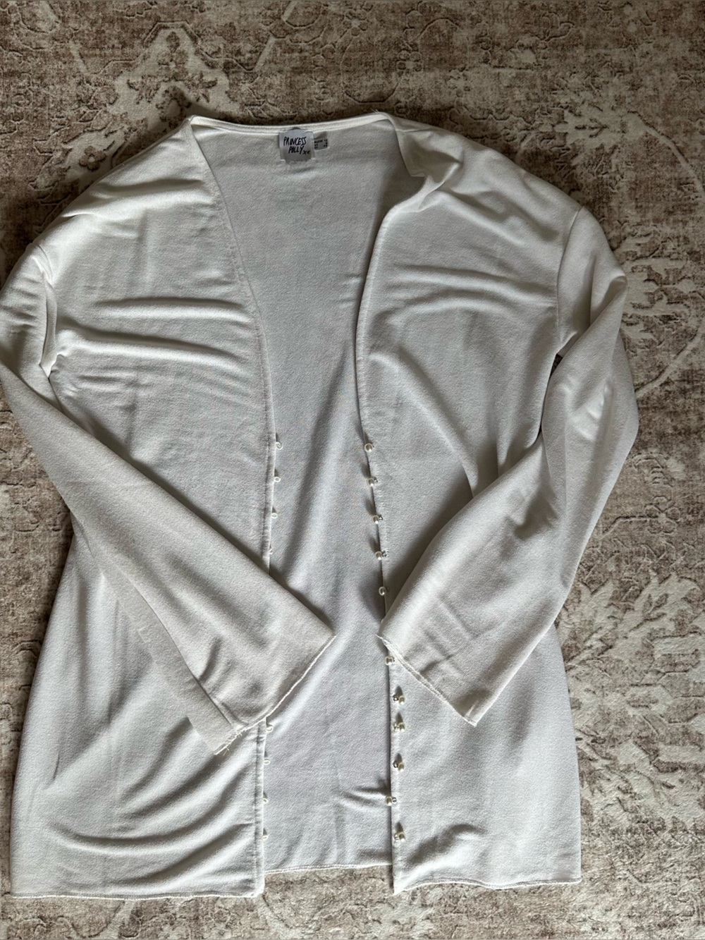 Princess Polly White Cardigan with Pearl Detail